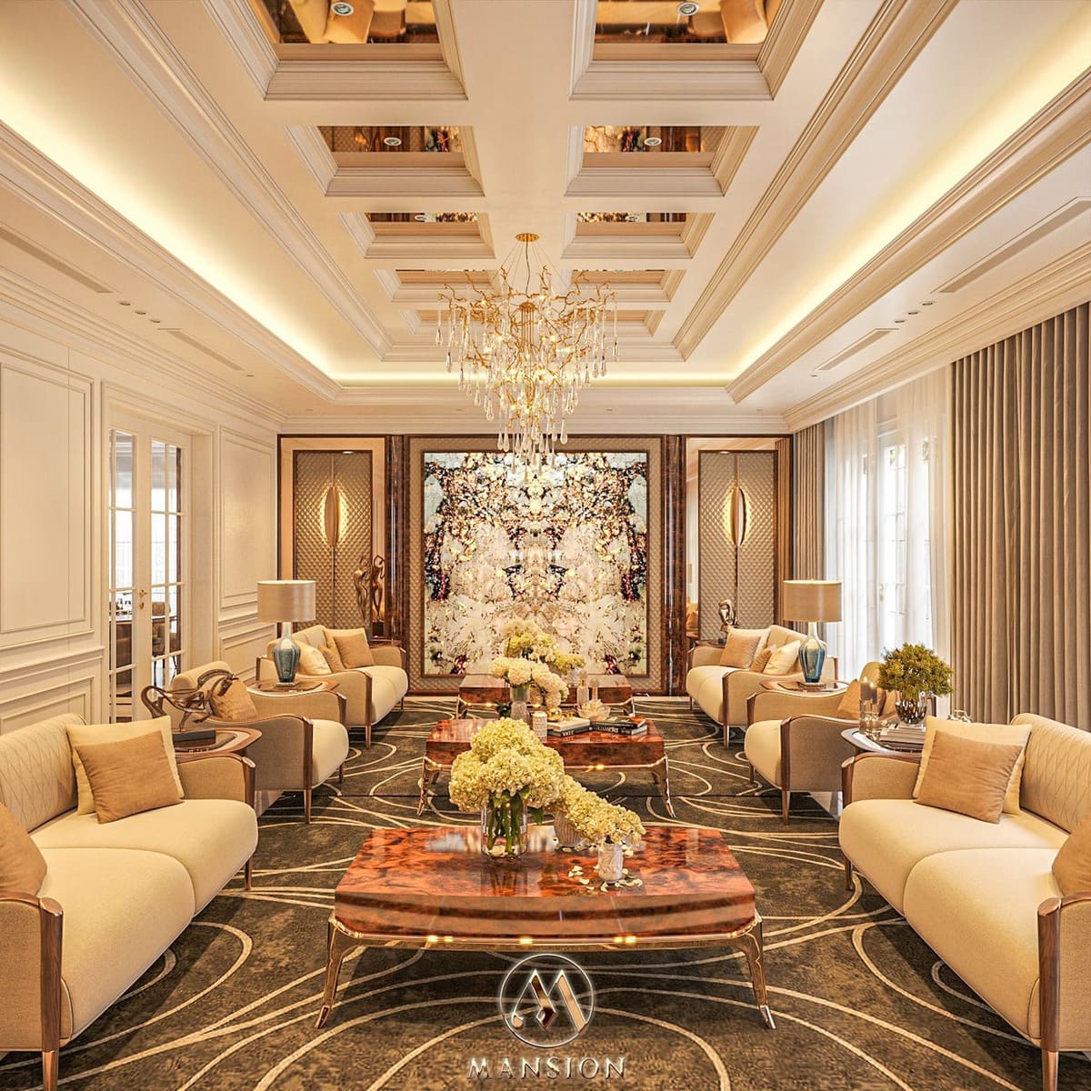 Thi công nội thất gỗ óc chó trọn gói - Đúng tiến độ | Mansion