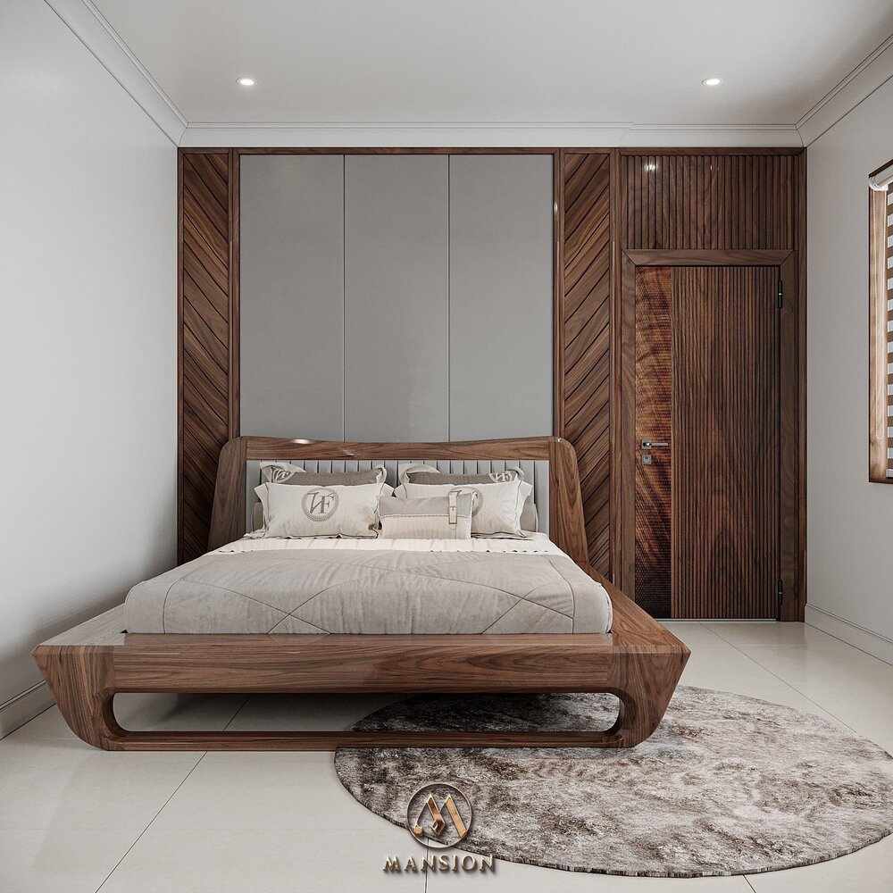 Nội thất phòng ngủ gỗ óc chó tinh tế dẫn đầu xu hướng
