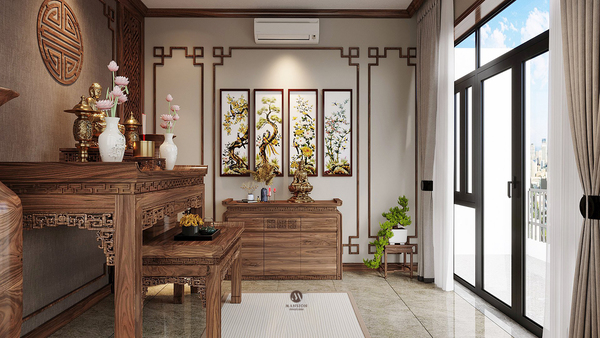 Bộ sưu tập phòng thờ gỗ óc chó được ưa chuộng