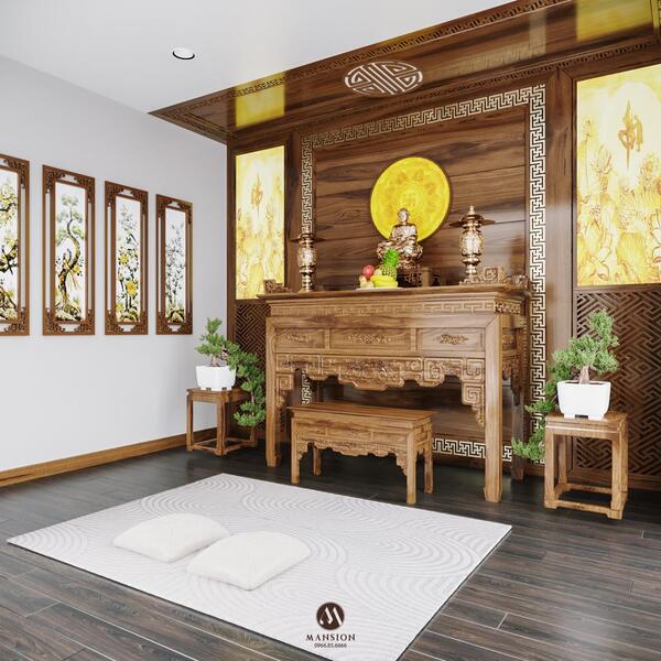 Bộ sưu tập phòng thờ gỗ óc chó được ưa chuộng
