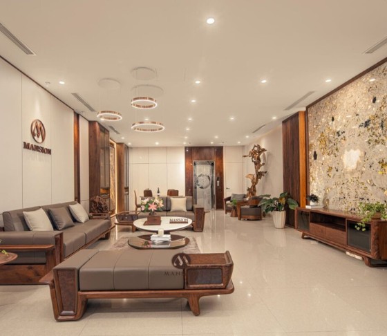 Mansion thiết kế thi công nội thất gỗ óc chó