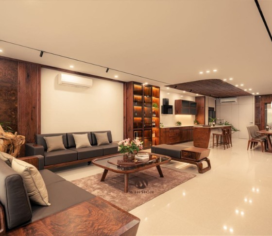 Mansion thiết kế thi công nội thất gỗ óc chó