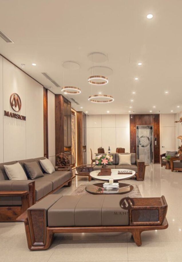 Mansion thiết kế thi công nội thất gỗ óc chó