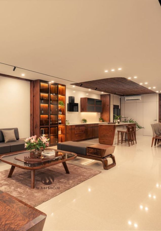 Mansion thiết kế thi công nội thất gỗ óc chó
